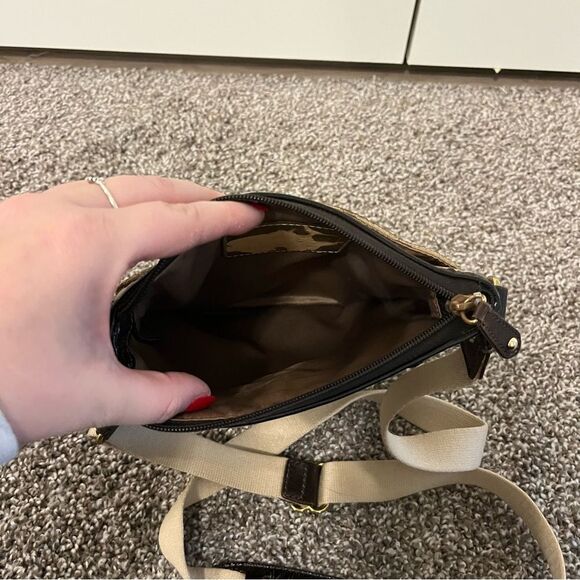 COACH Madison Dotted Op Art Swingpack Brown and Tan Crossbody - Picture 8 of 14